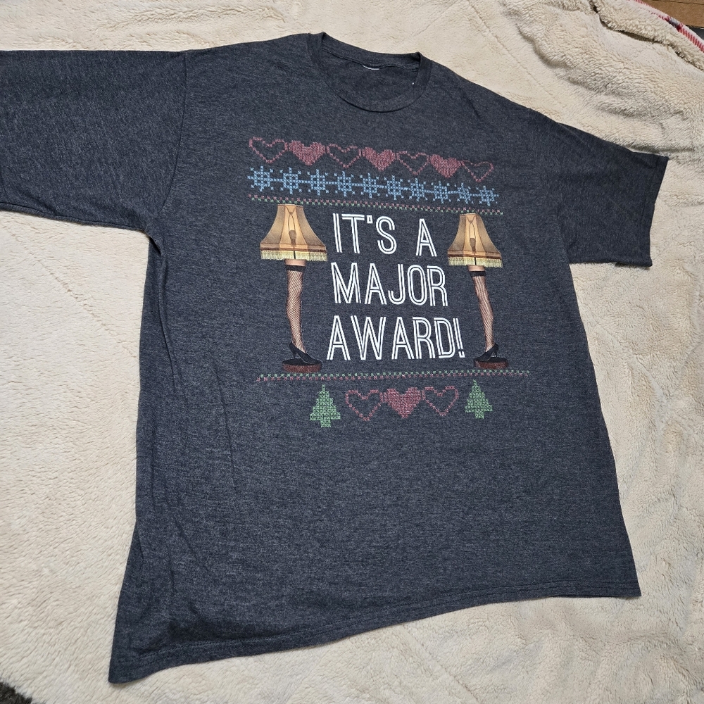 It's A Major Award A Christmas Story "Fra Gee Lay" Lamp Tee Size S-M